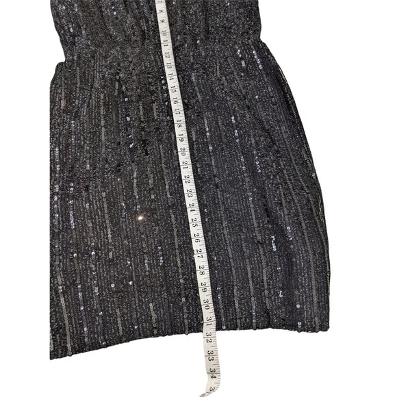 Vintage Judith Imports Black Sequined Sleeveless Dress Made In France Size 42 - Picture 4 of 13